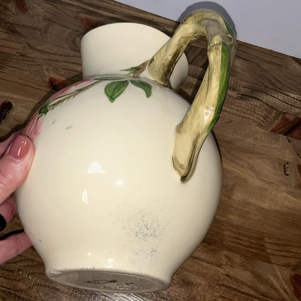 Franciscan Desert Rose Large Pitcher Pink Roses Vintage USA Pottery - Picture 8 of 8
